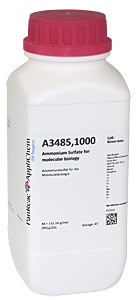 Ammoniumsulfat fr die Molekularbiologie, Gehalt (titr.): min. 99,5 %</p>Ammonium Sulfate for molecular biology, Assay (titr.): min. 99.5 %</p>Laborbedarf,Chemikalien,Salze,Ammoniumsulfat fr die Molekularbiologie