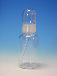 Kanada Balsamglser mit aufgeschliffener Kappe mit Glasstab D=4mm</p>Bottles for Canada balsam with rod - with ground cap</p>Flacons  baume du Canada avec tige- avec capuchon rod</p>Laborbedarf,Mikroskopie,Kanadabalsam-Glser