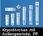 Kryorhrchen PP 1,2 ml - 5,0 ml mit Auengewinde und mit Standring VE = 100 Stck