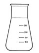 Erlenmeyerkolben Weithals, Borosilikatglas 3.3 mit Teilung