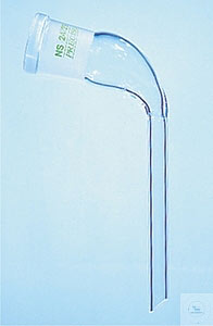 Destilliervorste, gebogen,  m. langem Ablauf, Hlse NS</p>Delivery adapters, bent, with long tube,   socket ST </p>Laborbedarf,Laborglas,NS-Bauteile,Destilliervorsto gebogen