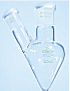 Zweihalsspitzkolben mit schrgem Seitenhals NS14/23, Mittelhals NS19/26, DIN12383,Boro 3.3</p>FLASKS, PEAR SHAPED, SIDE  NECK ANGLED, ACC. TO DIN 12383,  25-250 ML, CN ST 19/26, SN ST 14/23</p>Laborbedarf,Laborglas,Glasbauteile,Kolben,Zweihalskolben