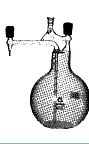 Lsungsmittel-Auffangkolben nach Dr. Storch 2000 ml, mit flachem Boden u. 2 Hochvakuum-Ventilhhnen, Levasint-Schutzberzug, Hkchen, Boro3.3