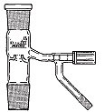 Destillatlenker nach Dr. Horworka, zur schnellen Umstellung von Rckflussdestillation in absteigende Destillation und umgekehrt, Hahnffnung 6mm, Boro 3.3, mit PTFE-Ventilhahn</p>Distilling Linkacc. to Dr.. Howorka,  with PTFE Valve Stopcock ,socket  ST , cone ST , cone lateral ST</p>Laborbedarf,Laborglas,NS-Bauteile,Destillatlenker