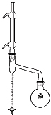 Wasserbestimmungsapparatur nach Dean Stark mit Rundkolben 500ml, NS29/32, Messrohr mit Kern und Hlse NS29/32 mit NS-Hahn, komplett (2)<br>water estimator acc to Dean Stark, complet, with measuring tube 10ml:0.1ml with ST-stopckock<br>Laborbedarf, Glasgerte, Apparate, Laborglas, Wasserbestimmung