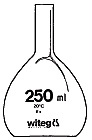 berlaufmesskolben fr die Wasseruntersuchung, an der Inhaltsmarke abgeschnitten, Schittflche plan geschliffen, ohne Stopfen, DIN B<br>Over-flow flask for water treatment - Class B,  grounded exactly at the volume-mark, borosilicate glass 3.3, Made in Germany suitable for HACH<br>Laborbedarf Glasgerte Volumenmessung Wasser- und Umweltanalytik