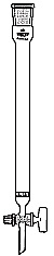 Chromatographiesule oben mit NS-Hlse und unten mit NS-PTFE-Hahn, mit eingeschmolzener Fritte P0</p>Chromatograpy-columns,  with ST-socket 14/23, ST-PTFE-stopcock,  screw-thread retaining nut,  fused-in sintered glass-disc P0</p>Laborbedarf,Laborglas,Chromatographiesulen