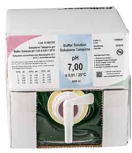 Puffer pH 7,  0,01 / 25C, 5.0l Flasche, grn<br>Buffer pH 7,  0.01 / 25  C, 5.0l bottle, green<br>Laborbedarf, pH-Messung und Leitfhigkeitsmessung,pH Puffer