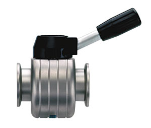 Schmetterlings-Durchgangsventil VS 16,Edelstahl, KF DN 16<br>In-line valve VS 16, stainless steel,small flange KF DN 16<br>Laborbedarf,Vakuumpumpen,Pumpenzubehr