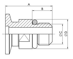 Einschraubflansch, Edelstahl,KF DN 16/G 1/2<br>Screw-in flange, stainless steel, KF DN 16/G 1/2<br>Laborbedarf, Vakuumpumpen, Bauteile