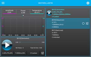 Tablet zur  Einstellung Amplitude 10-100%, Dauer und Intervalle,<br>Laborbedarf,Ultraschallhomogenisatoren,Sonotroden,Entgasen,Zellauschluss,Reaktionsbeschleunigung,Mischen mit Ultraschall