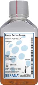 Fetales Klberserum (Herkunft Australien), dialysiert, 500ml</p>Foetal Bovine Serum, Dialysed,Collected in Australia, dialysed, 500ml</p>Zellkulturmedien,fetales Klberserum, gesammelt in Australien