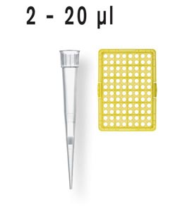 Filterspitzen 2.0-20l BIO-CERT, PP/PE-Filter, IVD ,steril,1x960Spitzen<br>Filter Tips, 0,1 - 1 l 1x960tips<br>Laborbedarf,Pipettenspitzen,Filterspitzen