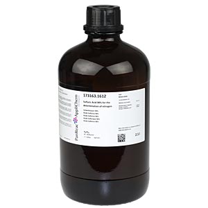 Schwefelsure 98% fr die Stickstoffbestimmung</p>Sulfuric Acid 98% for the determination of nitrogen</p>Laborbedarf,Chemikalien,Suren,Schwefelsure zur Stickstoffbestimmung